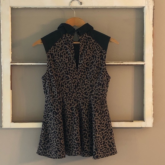 Very J Leopard Peplum Tank- M Gently Used Cond. - Picture 2 of 4